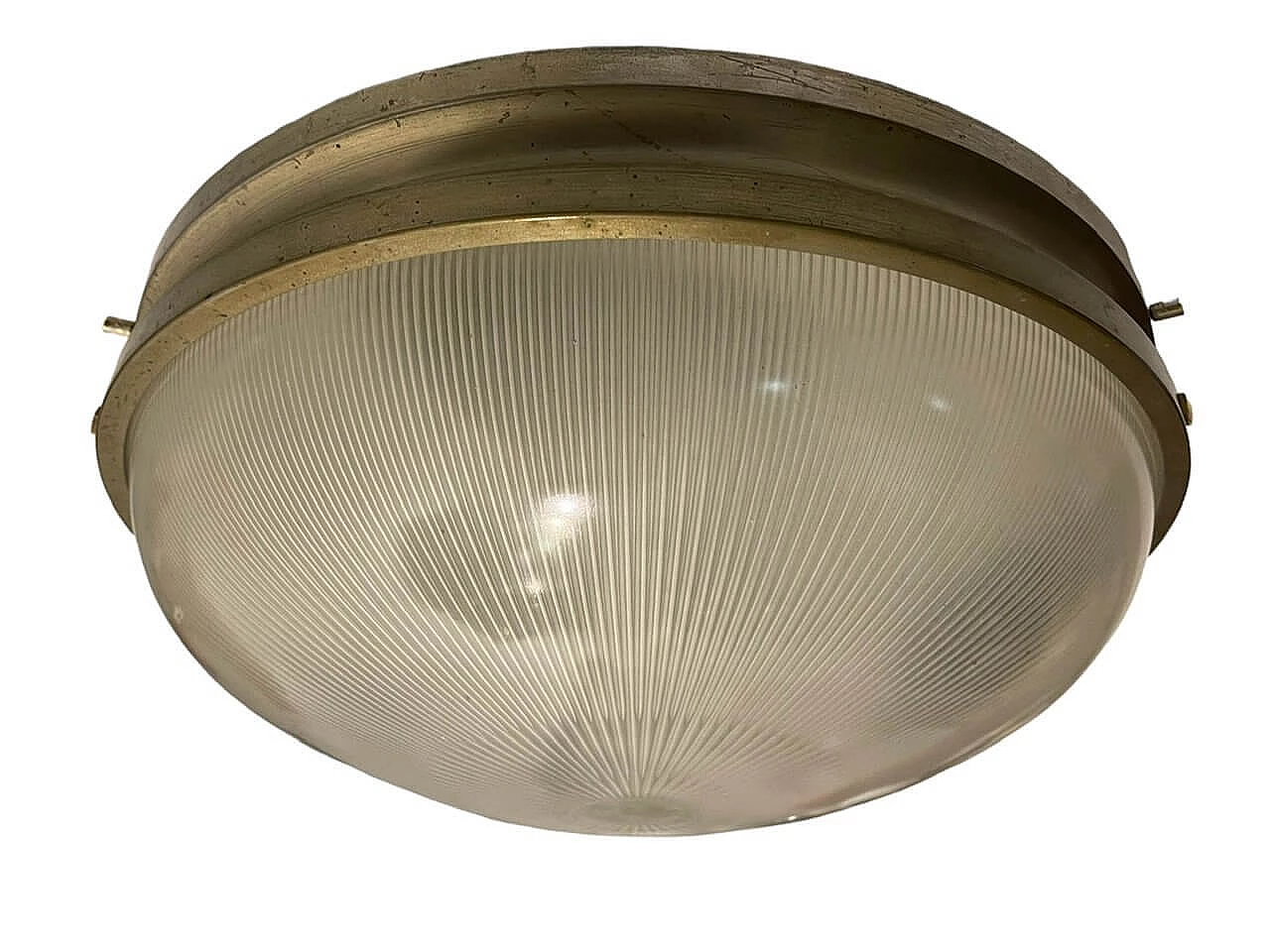 Plafoniera in ottone e vetro di Sergio Mazza per Artemide, anni '60 1