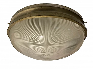 Plafoniera in ottone e vetro di Sergio Mazza per Artemide, anni '60