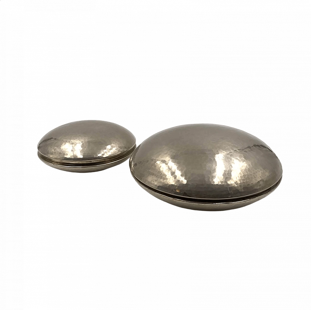 Pair of silver plated object holder by Marino Marini for Laras, 1970s 27