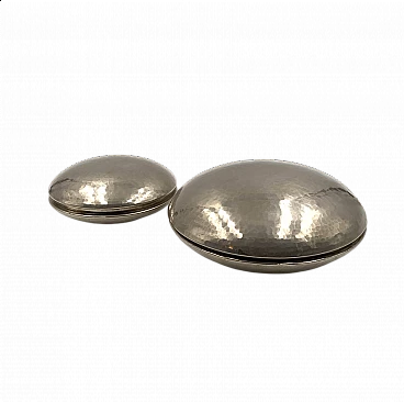 Pair of silver plated object holder by Marino Marini for Laras, 1970s