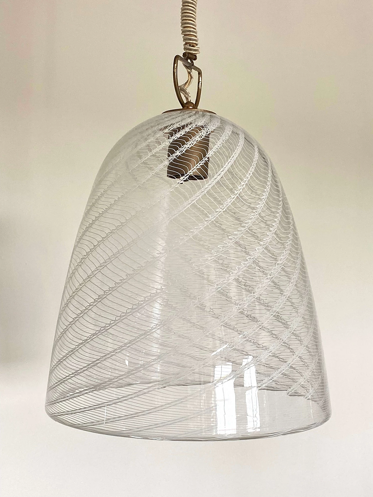Murano glass bell-shaped hanging lamp, 1970s 3