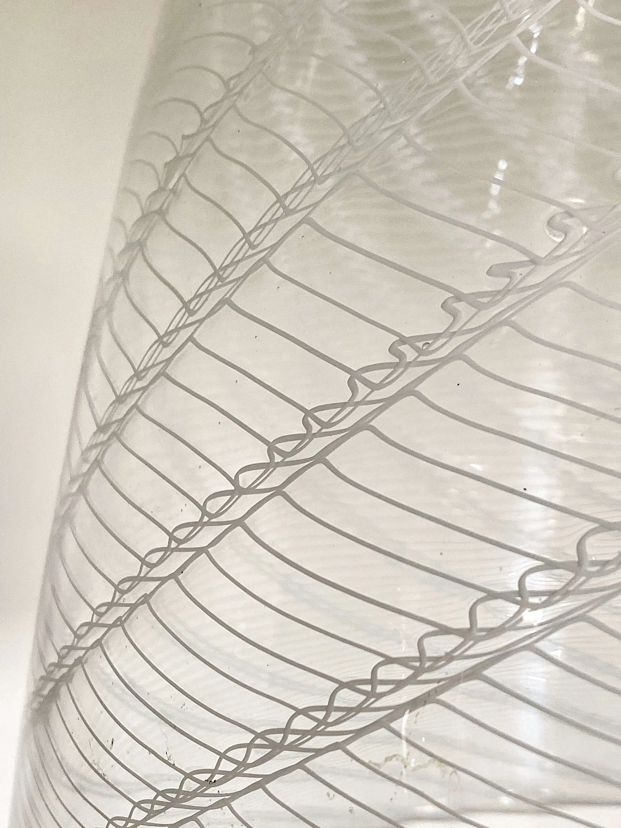 Lampada a sospensione a campana in vetro di Murano, anni '70 5