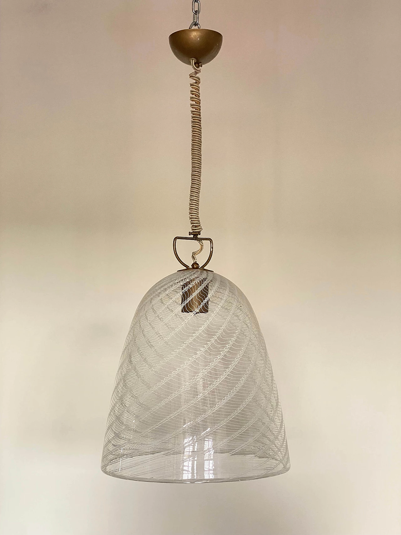 Murano glass bell-shaped hanging lamp, 1970s 9
