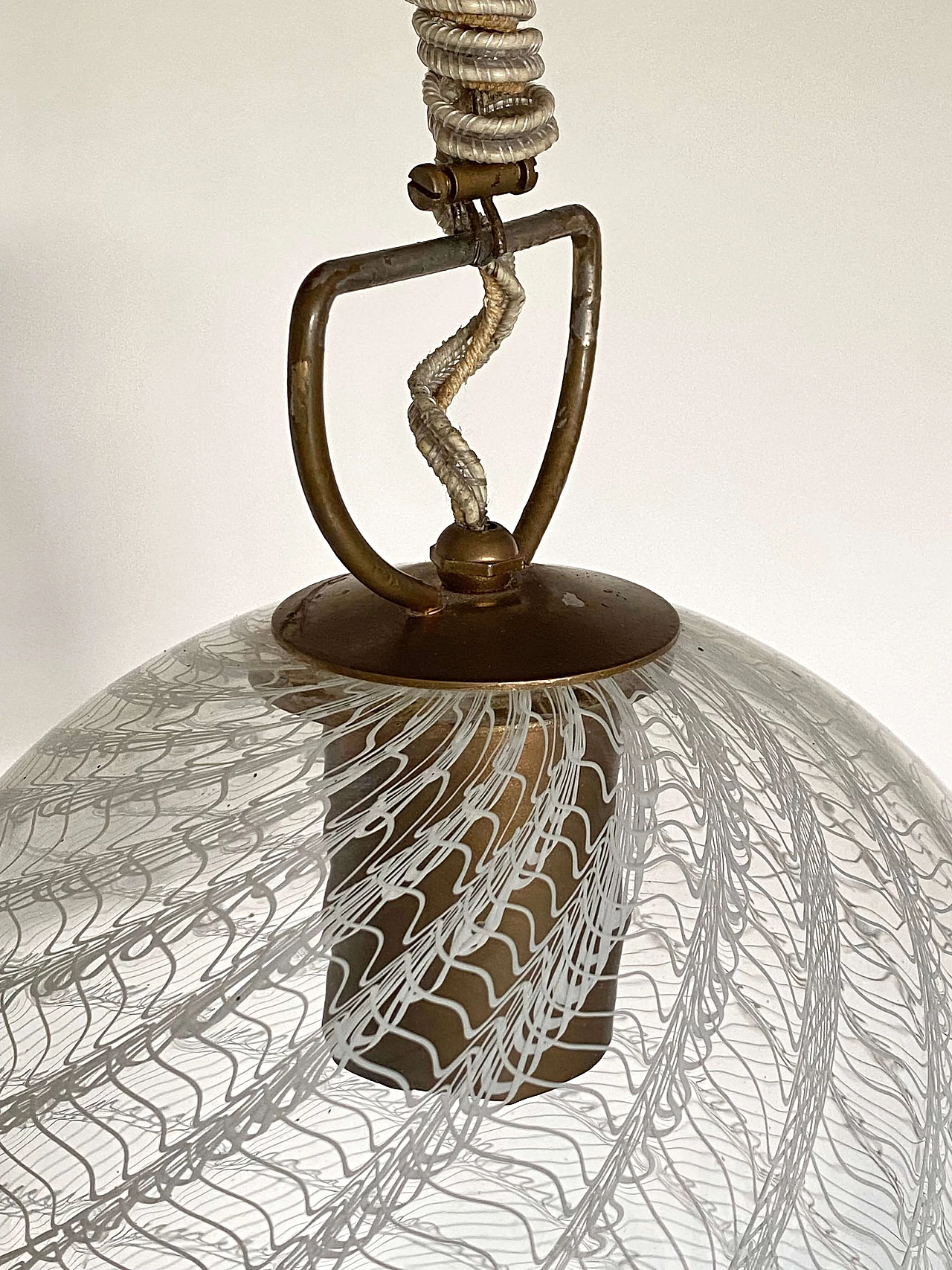 Murano glass bell-shaped hanging lamp, 1970s 10