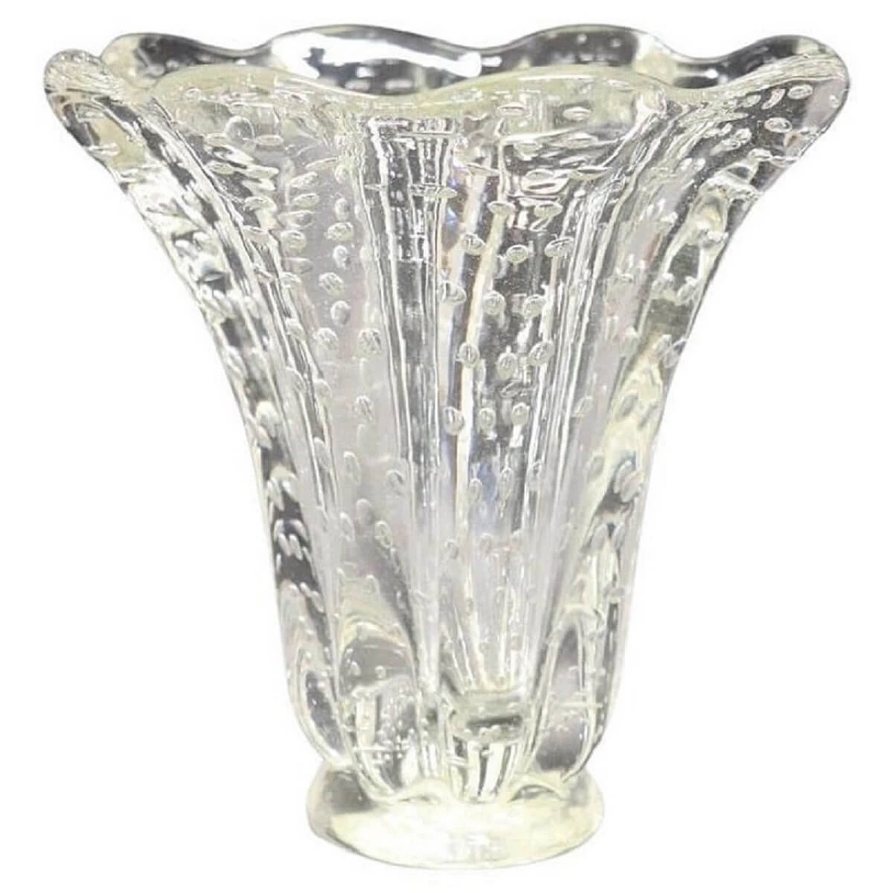 Murano glass vase in the style of Ercole Barovier, 1950s 1