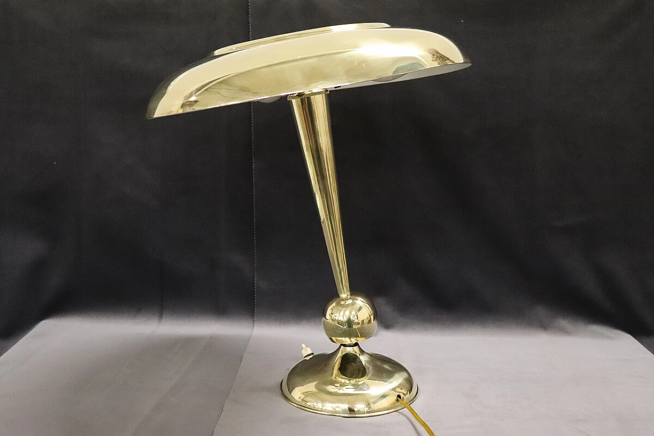 Lampada in ottone e vetro satinato di Oscar Torlasco per Lumi, anni '50 18