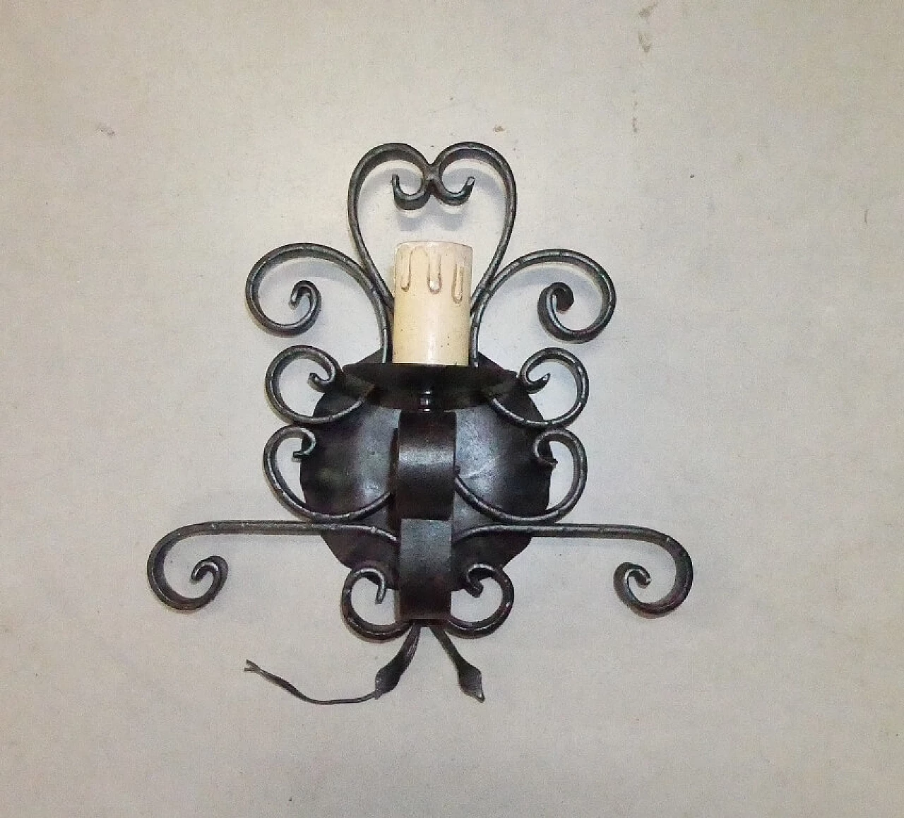 5 Wall lights in wrought iron, 1970s 2