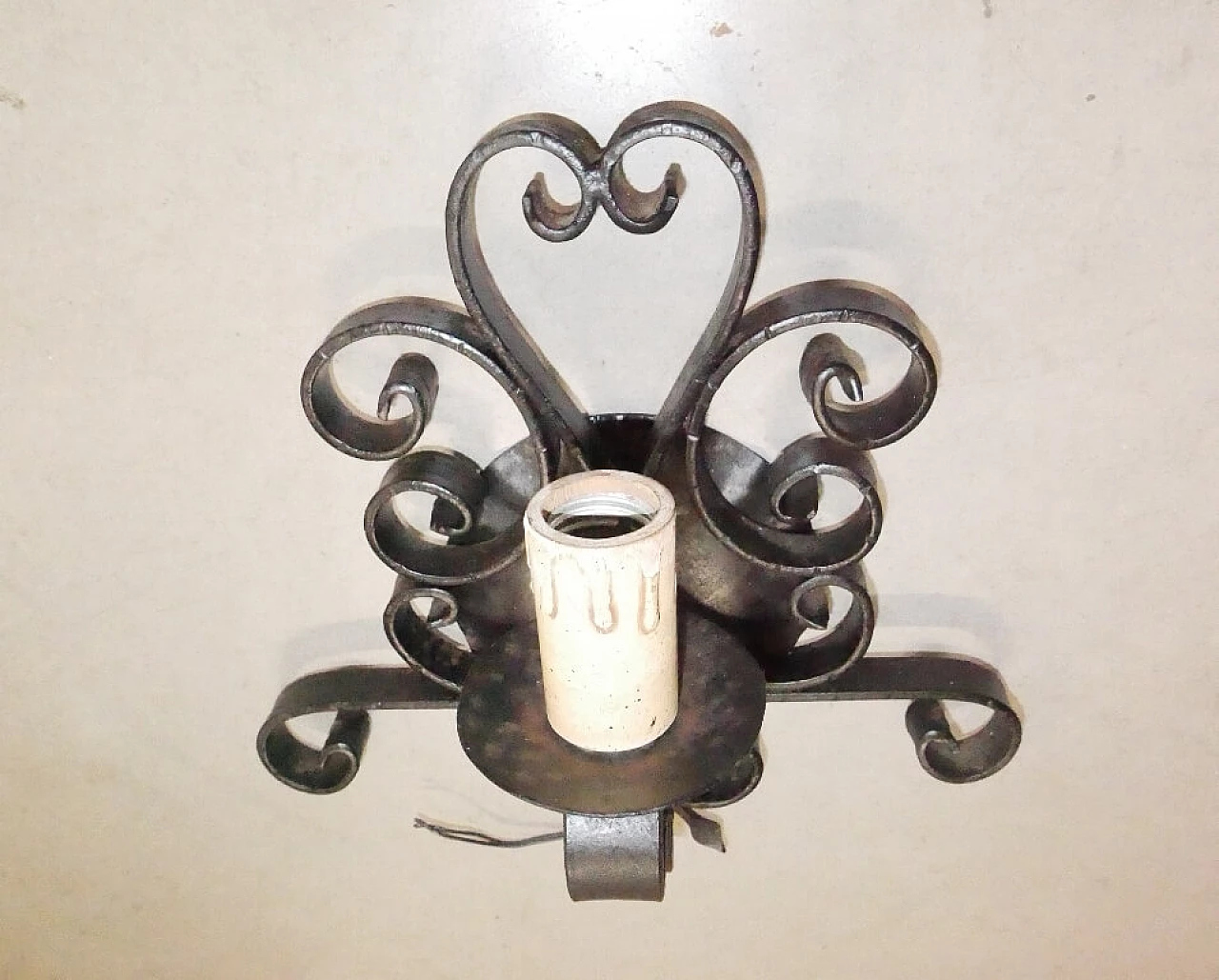 5 Wall lights in wrought iron, 1970s 3