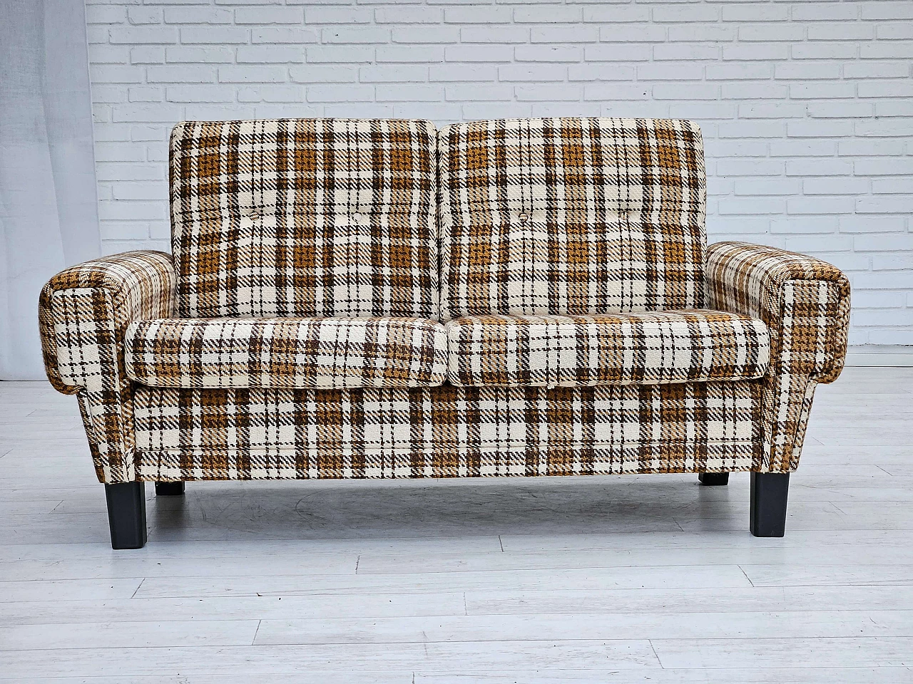 Danish two-seater plastic and fabric sofa, 1970s 2