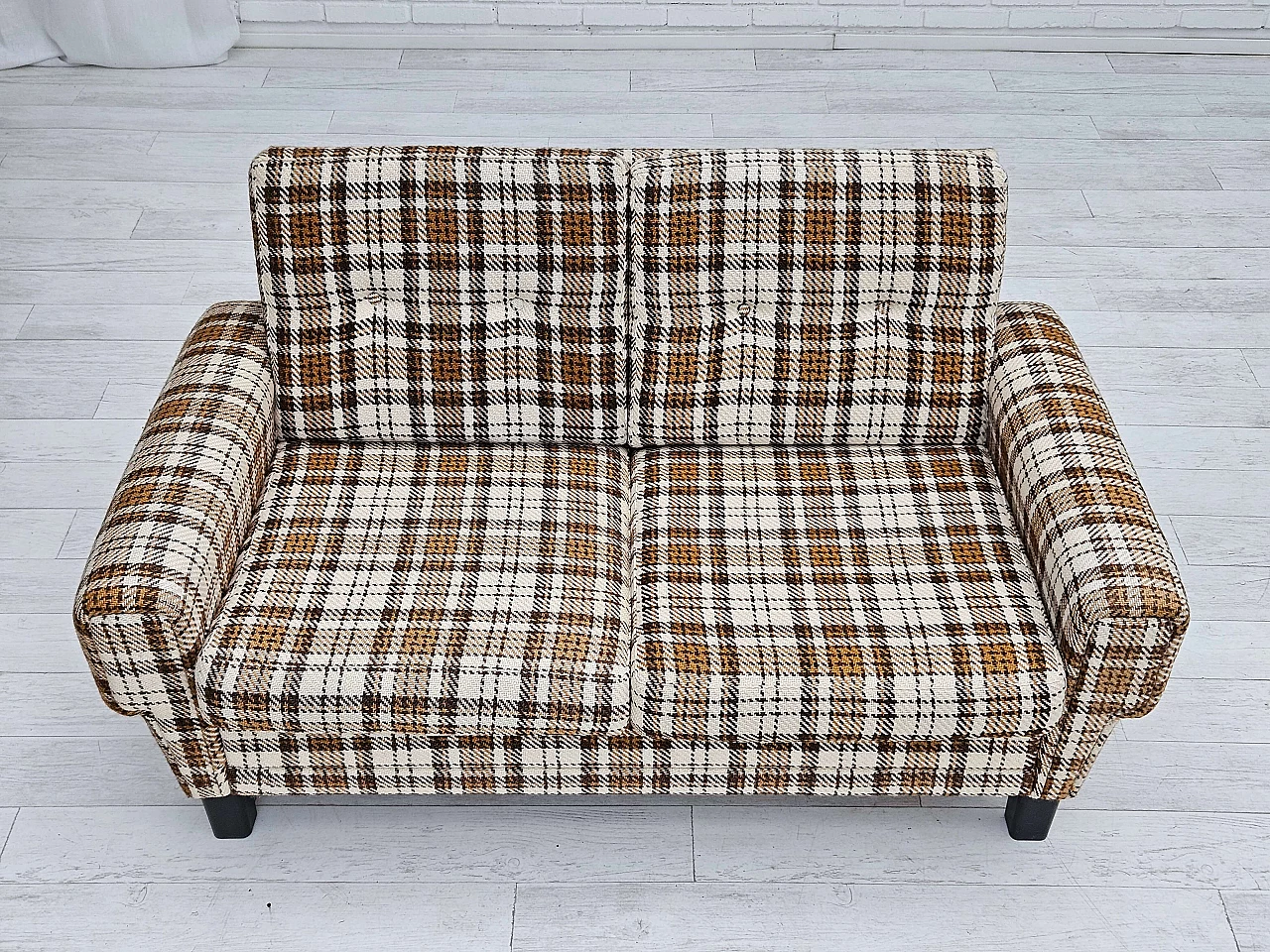 Danish two-seater plastic and fabric sofa, 1970s 3