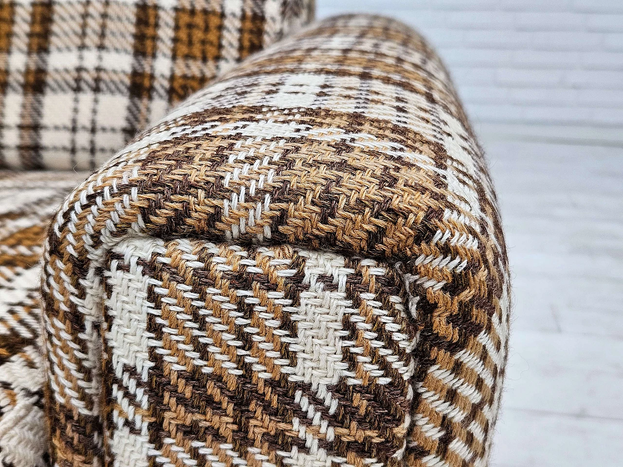 Danish two-seater plastic and fabric sofa, 1970s 4