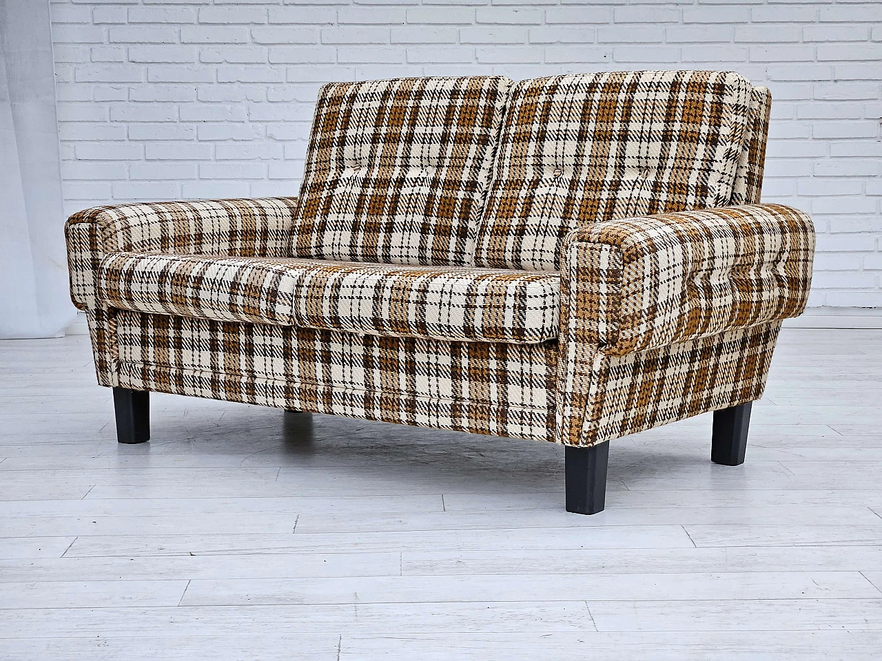 Danish two-seater plastic and fabric sofa, 1970s 9
