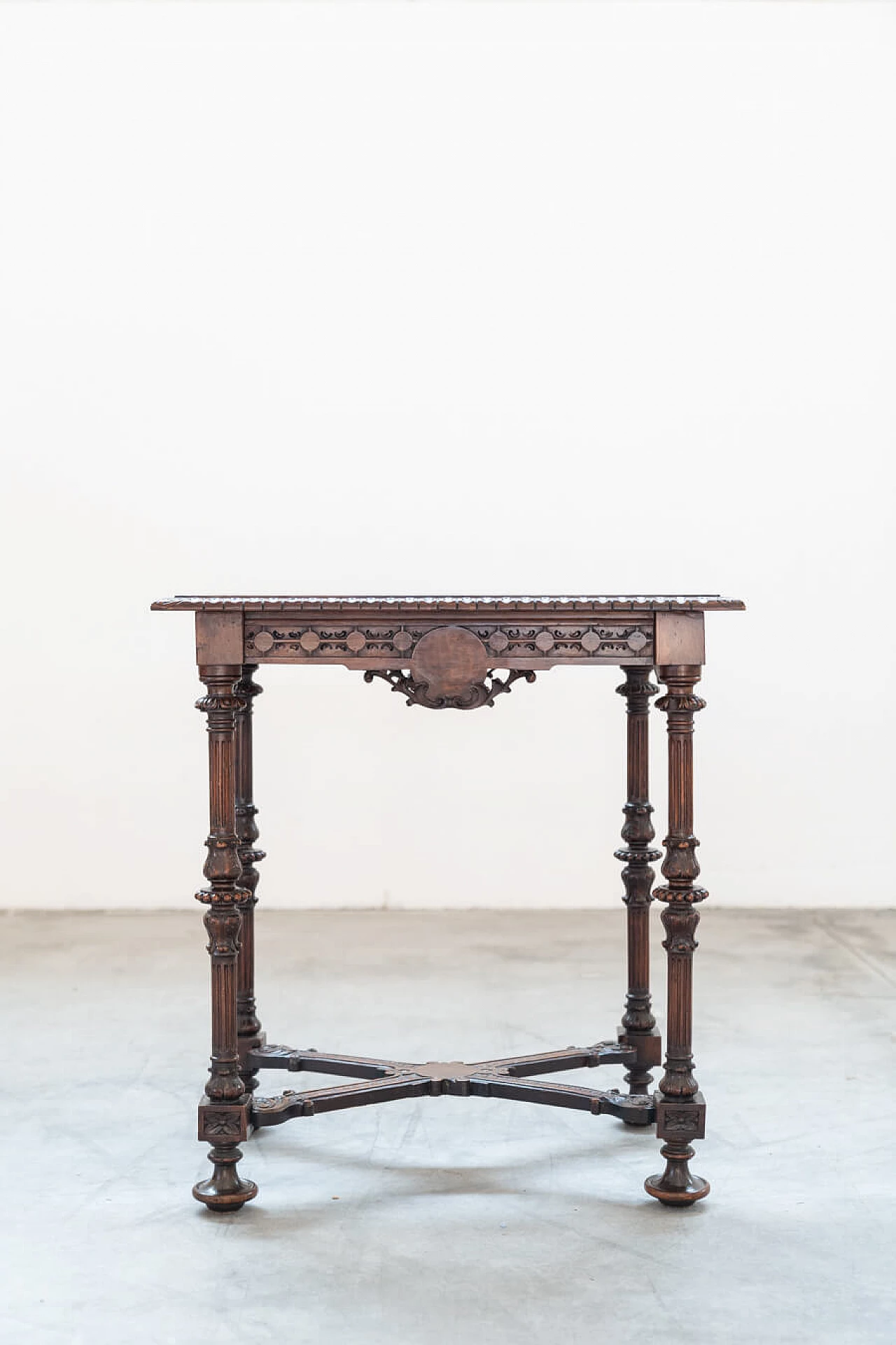 Louis XIV style solid cherry wood writing desk, late 19th century 1