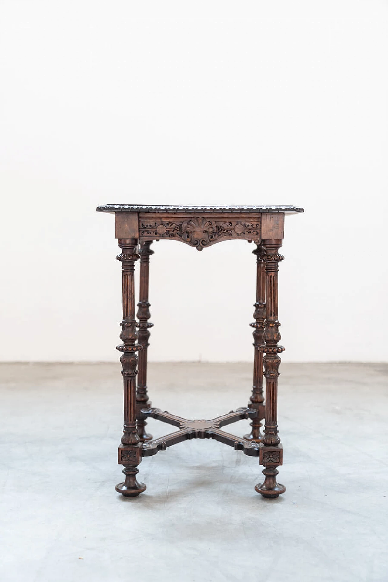 Louis XIV style solid cherry wood writing desk, late 19th century 2