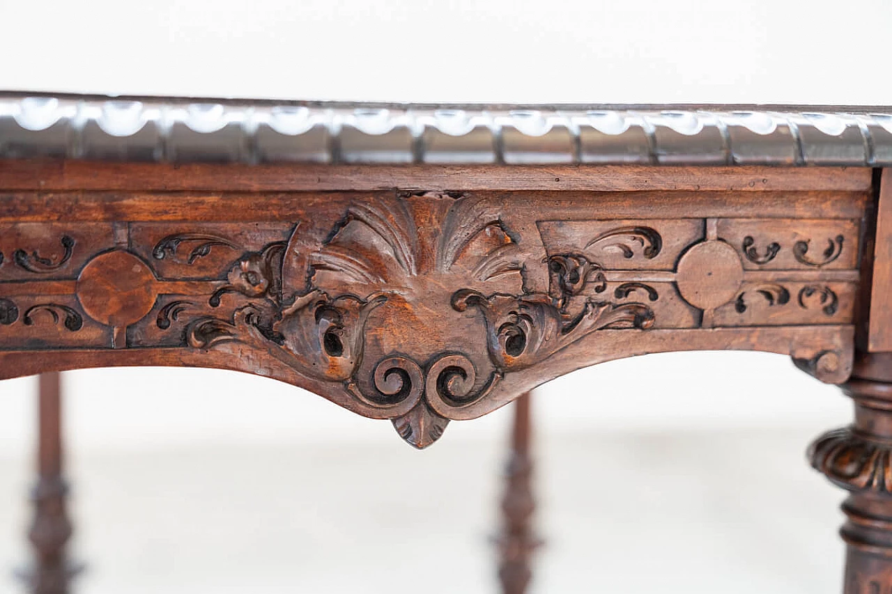 Louis XIV style solid cherry wood writing desk, late 19th century 8