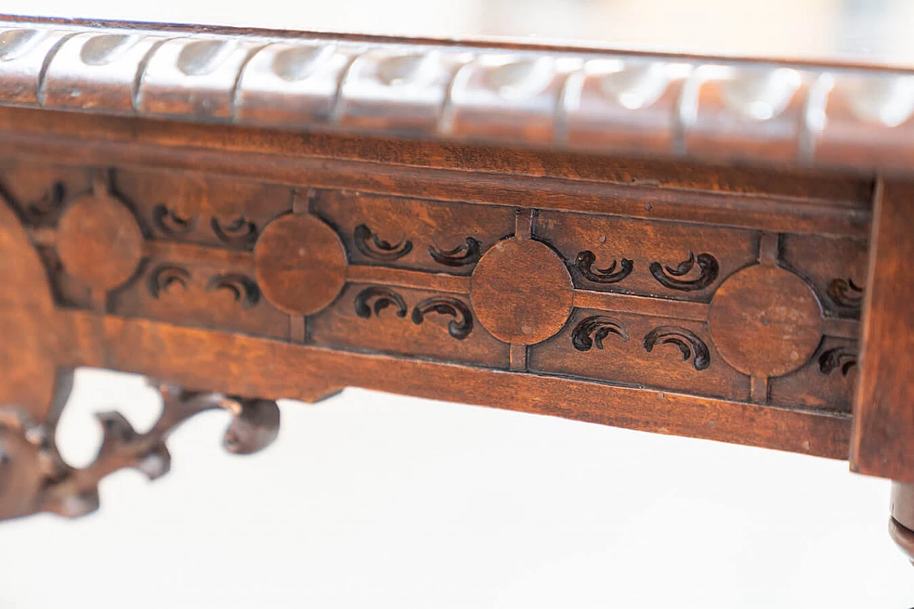 Louis XIV style solid cherry wood writing desk, late 19th century 12