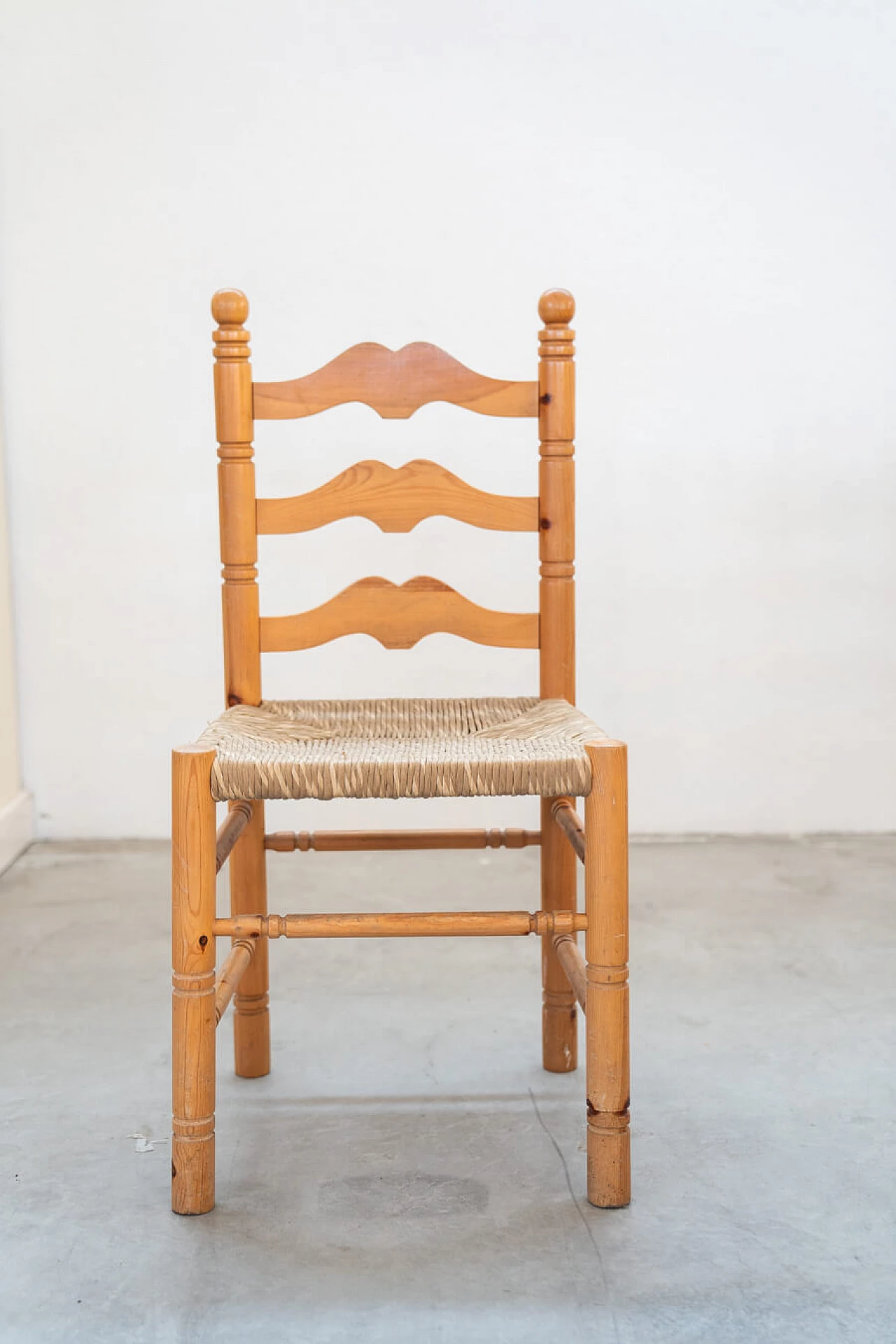 12 Friulian pine chairs, 1980s 13