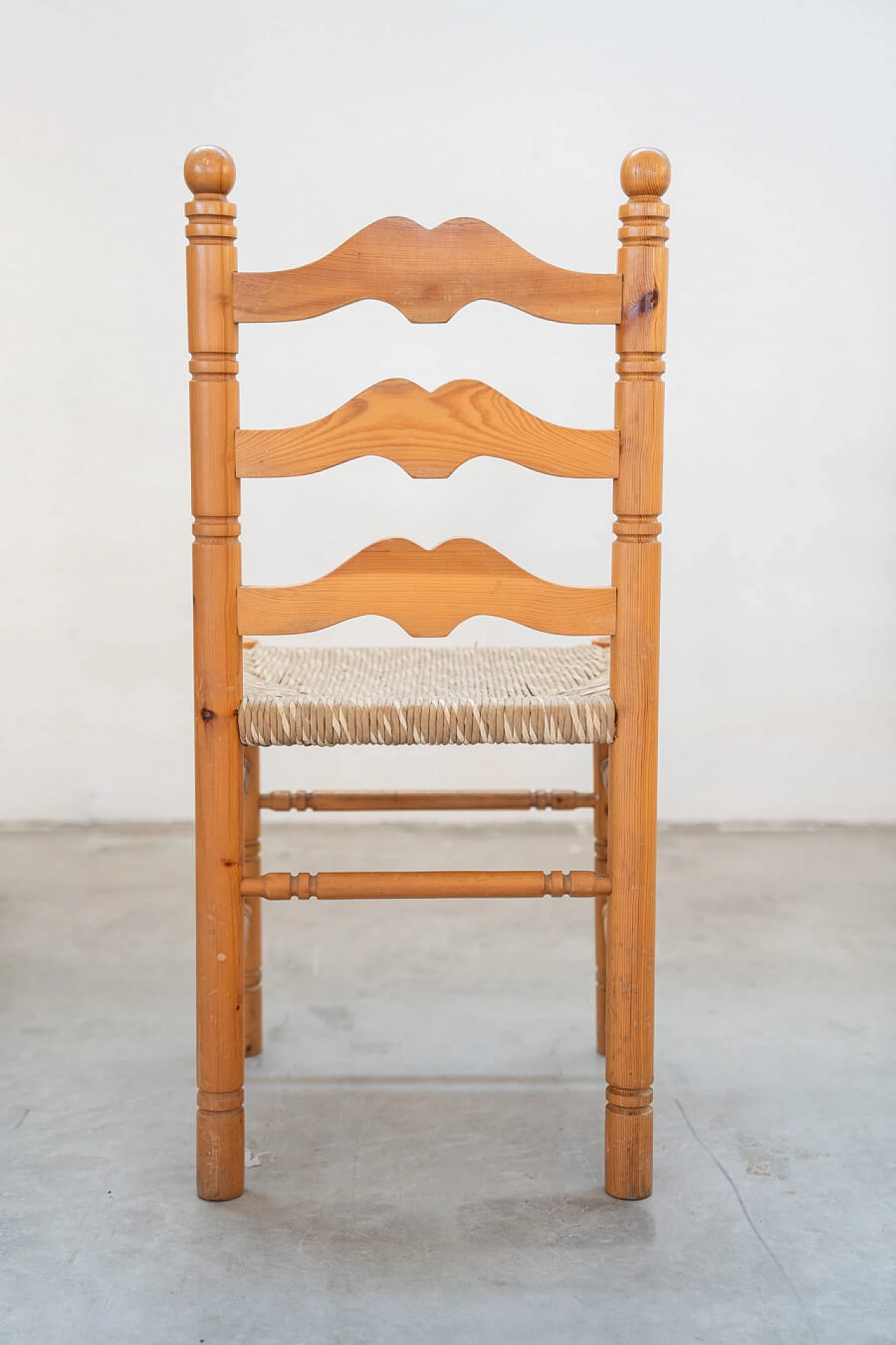 12 Friulian pine chairs, 1980s 15