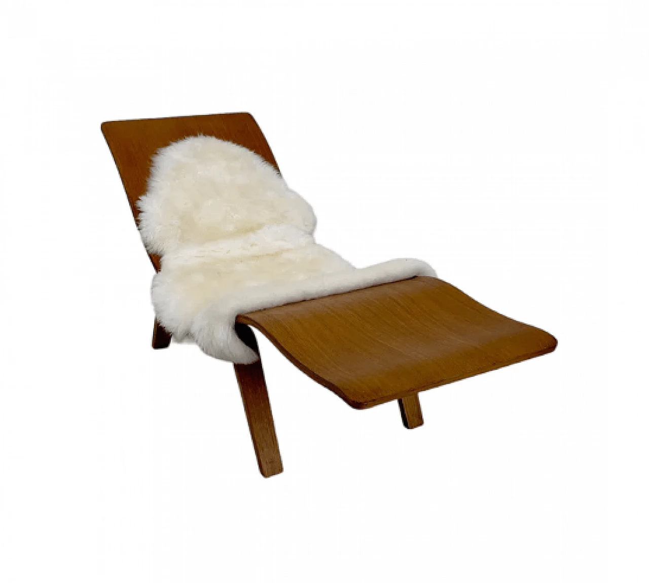 Scandinavian plywood chaise longue, 1960s 3