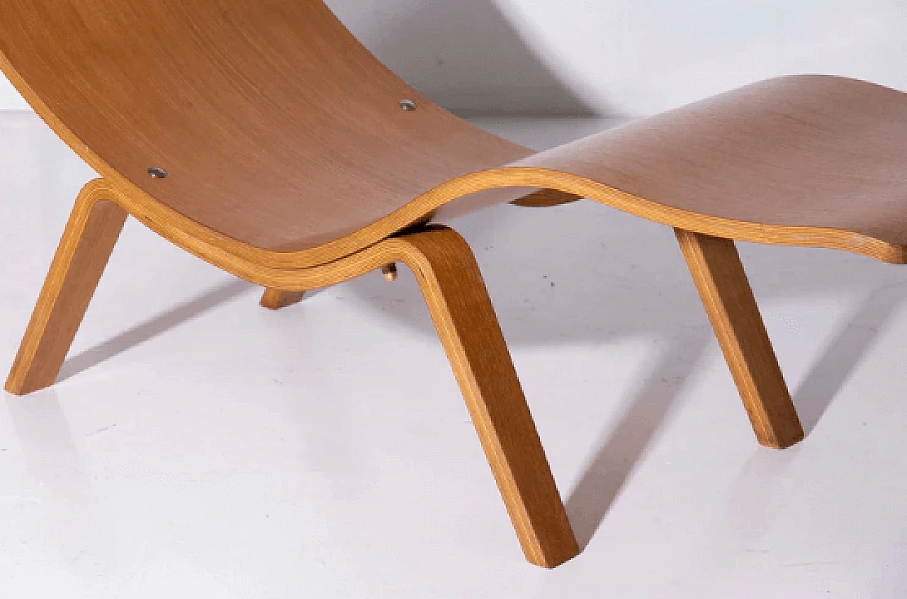 Scandinavian plywood chaise longue, 1960s 7