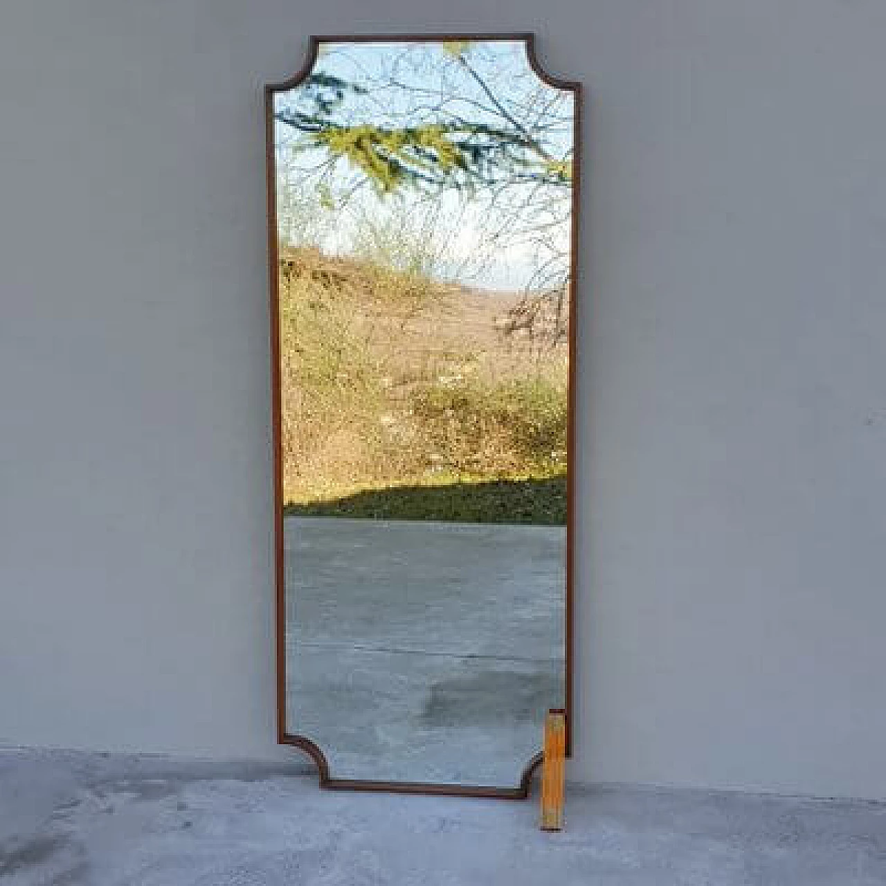 Specchio con cornice in legno, anni '50 6