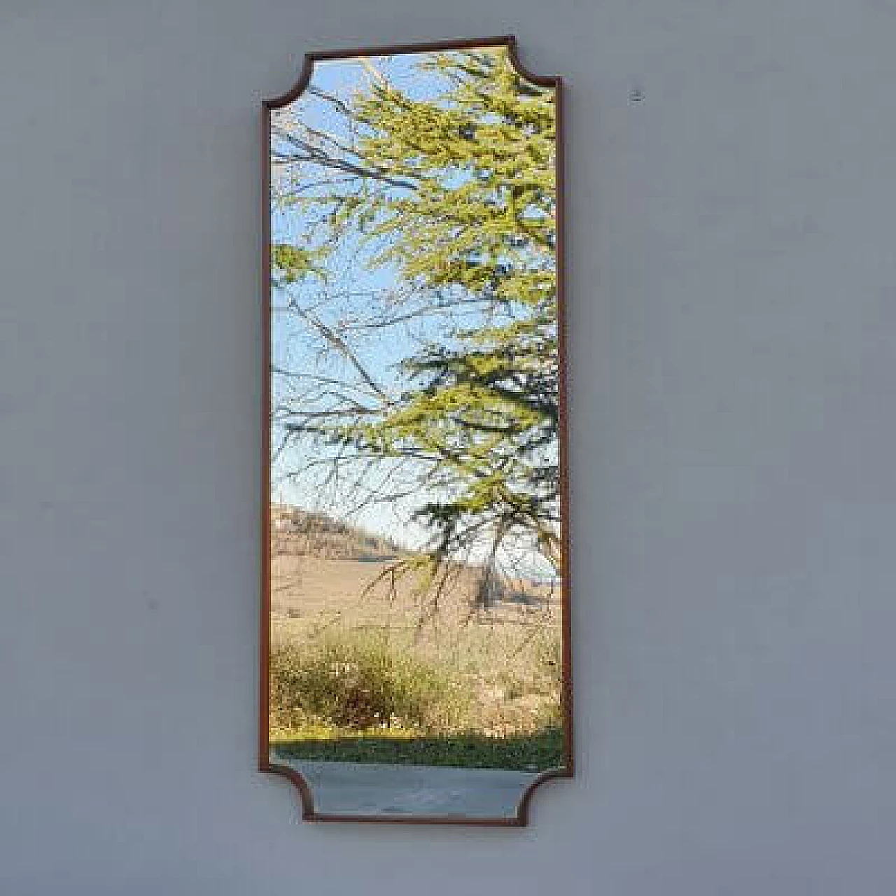 Specchio con cornice in legno, anni '50 10