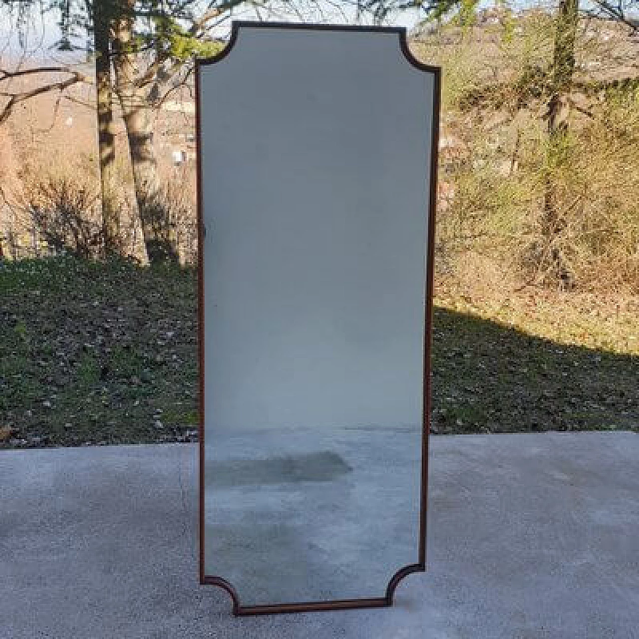 Specchio con cornice in legno, anni '50 11