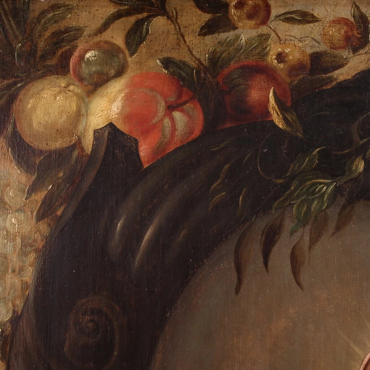 Madonna col bambino, olio su tavola fiamminga, prima metà '600 8