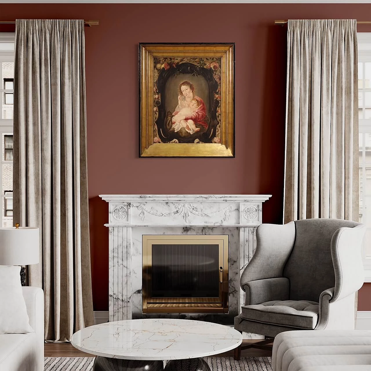 Madonna col bambino, olio su tavola fiamminga, prima metà '600 14