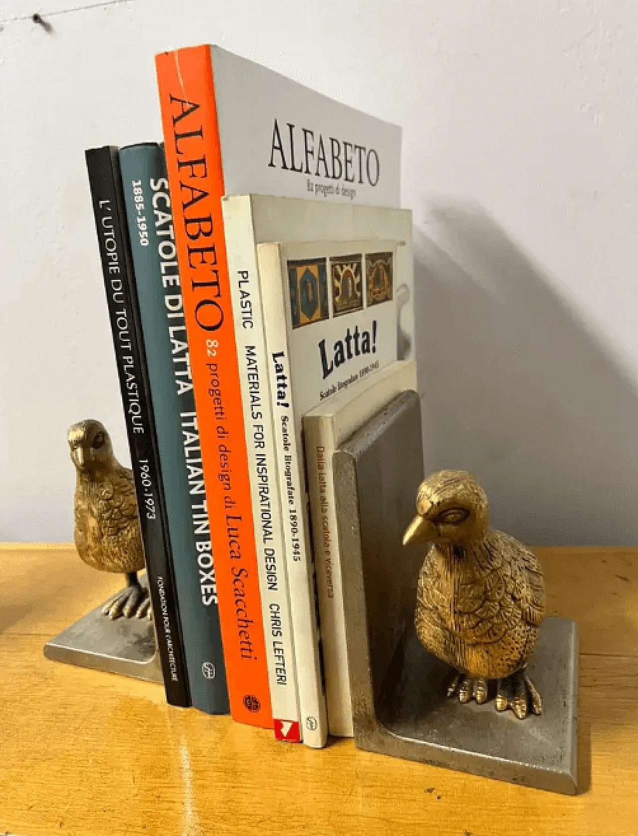 Pair of steel and brass bookends, 1970s 2