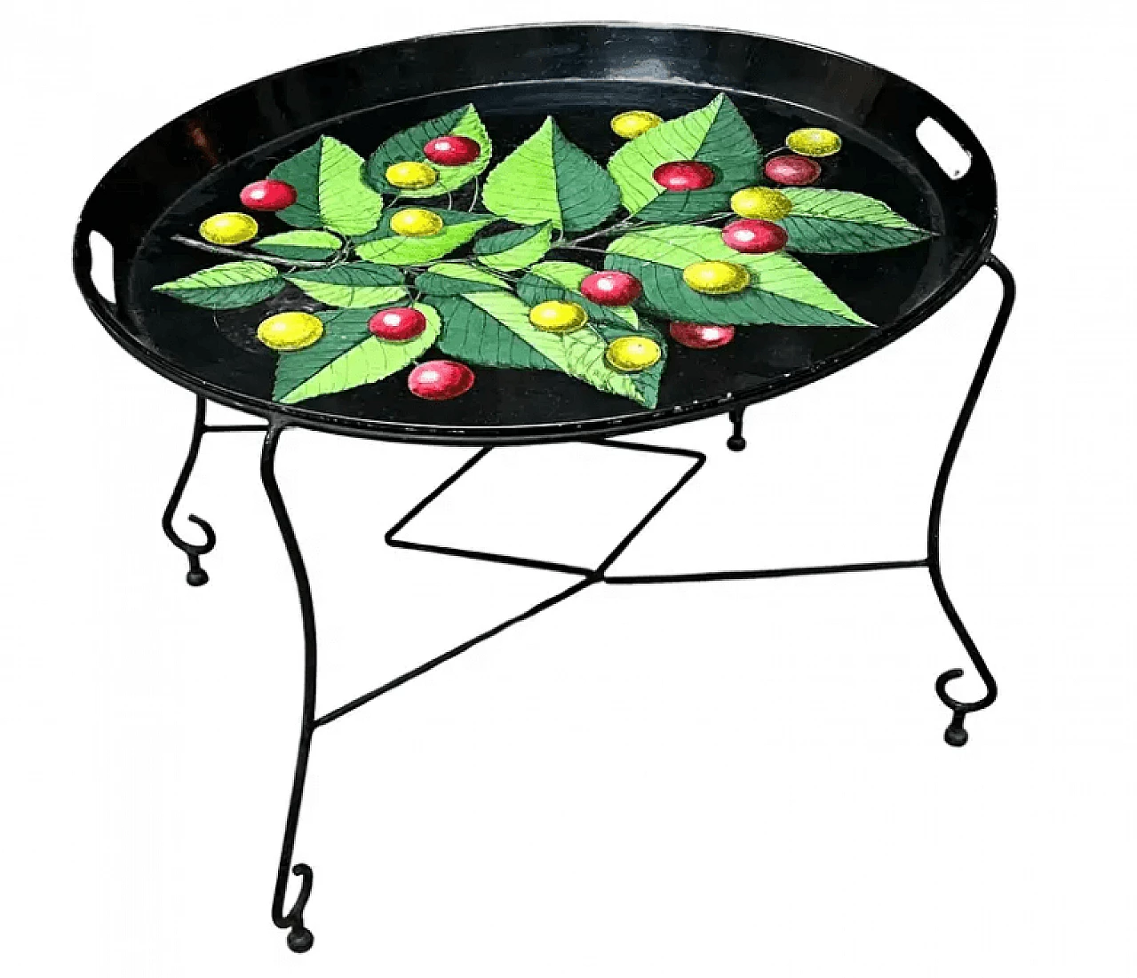 Vassoio in metallo serigrafato con Piedistallo di Piero Fornasetti, anni '50 1