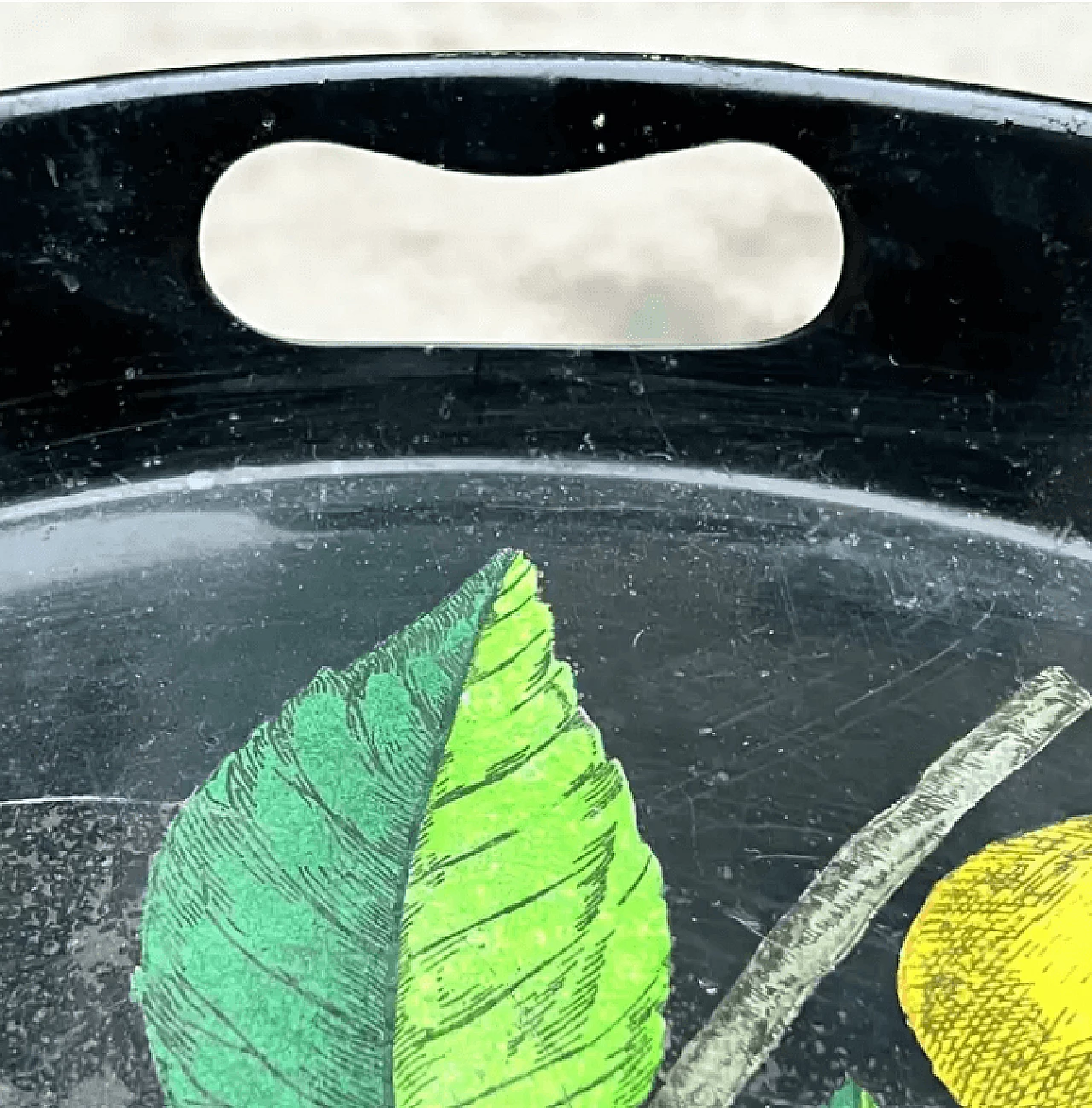 Vassoio in metallo serigrafato con Piedistallo di Piero Fornasetti, anni '50 10