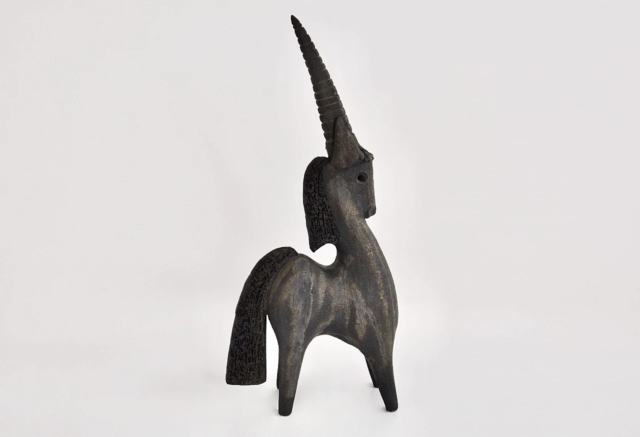 Unicorno in ceramica di Dominique Pouchain, anni '80 3