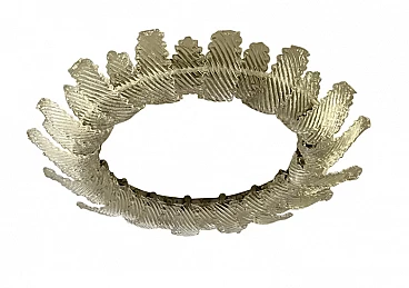 Plafoniera circolare a foglie in vetro di Murano di Ercole Barovier, anni '40