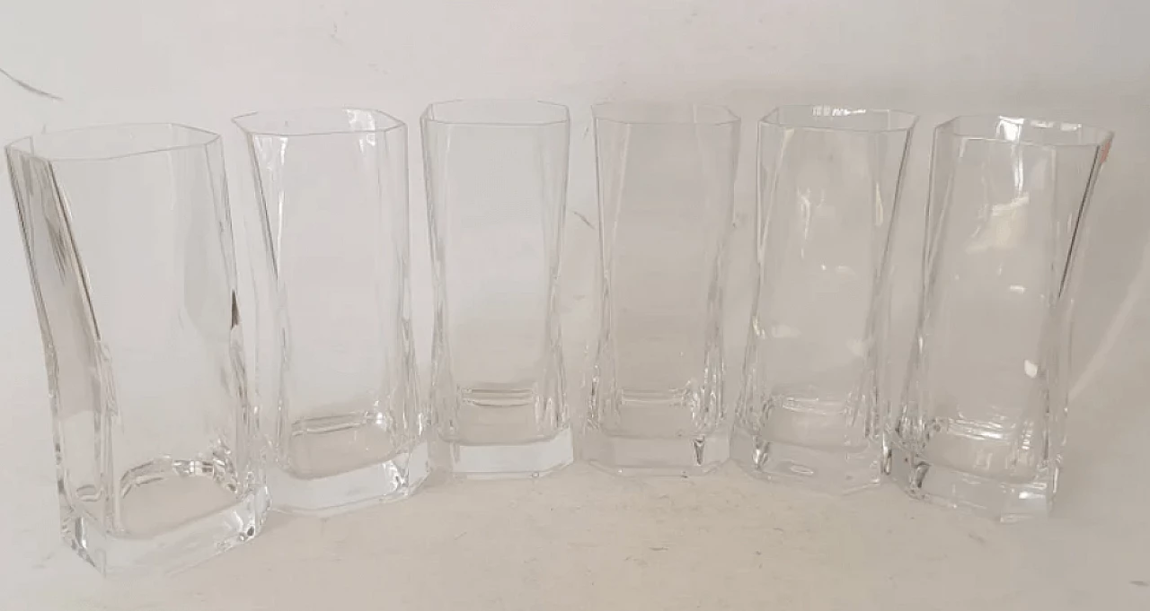 6 Bicchieri e un secchiello per il ghiaccio in vetro di Cini Boeri, anni '90 4