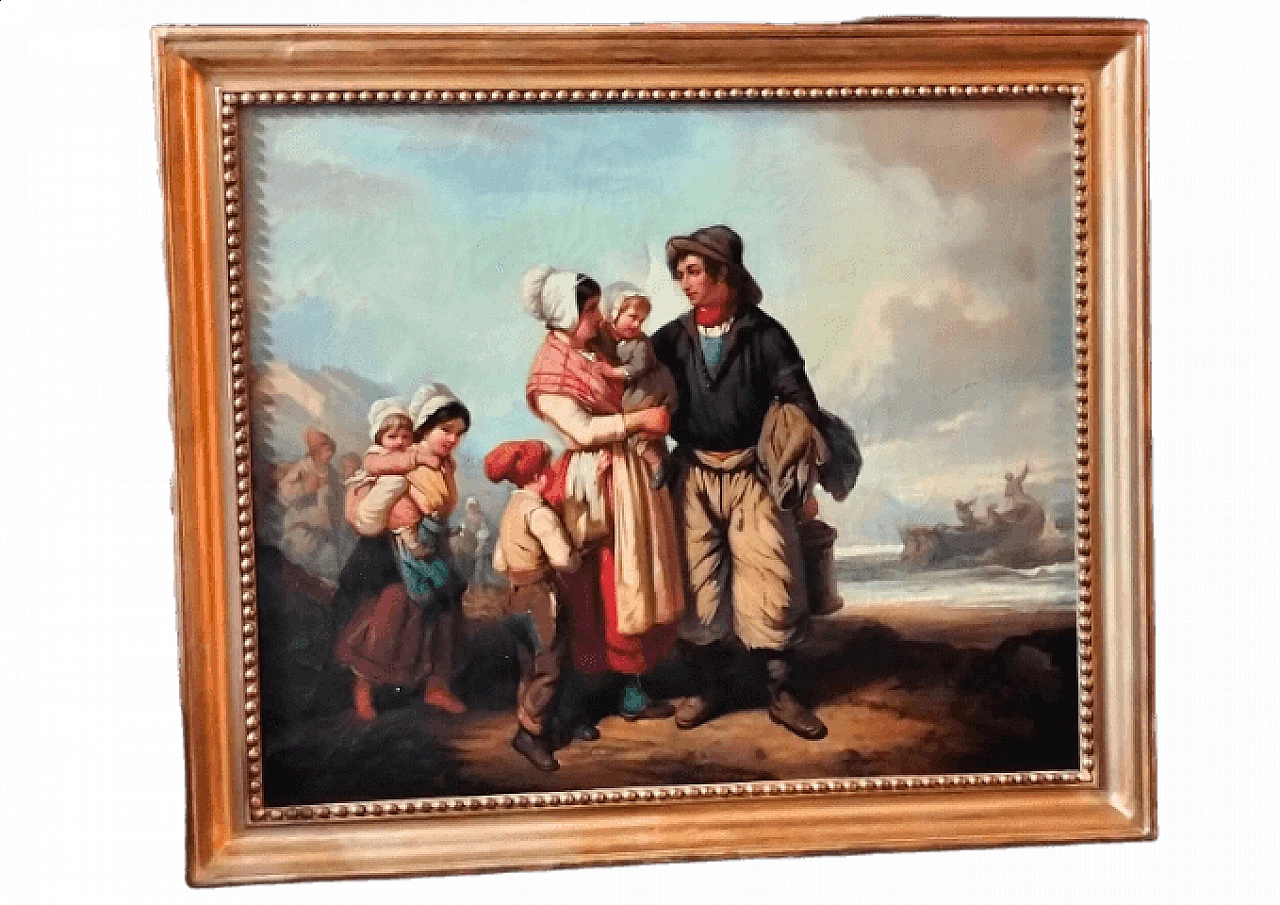 Dipinto francese di scena pastorale, fine '800 11