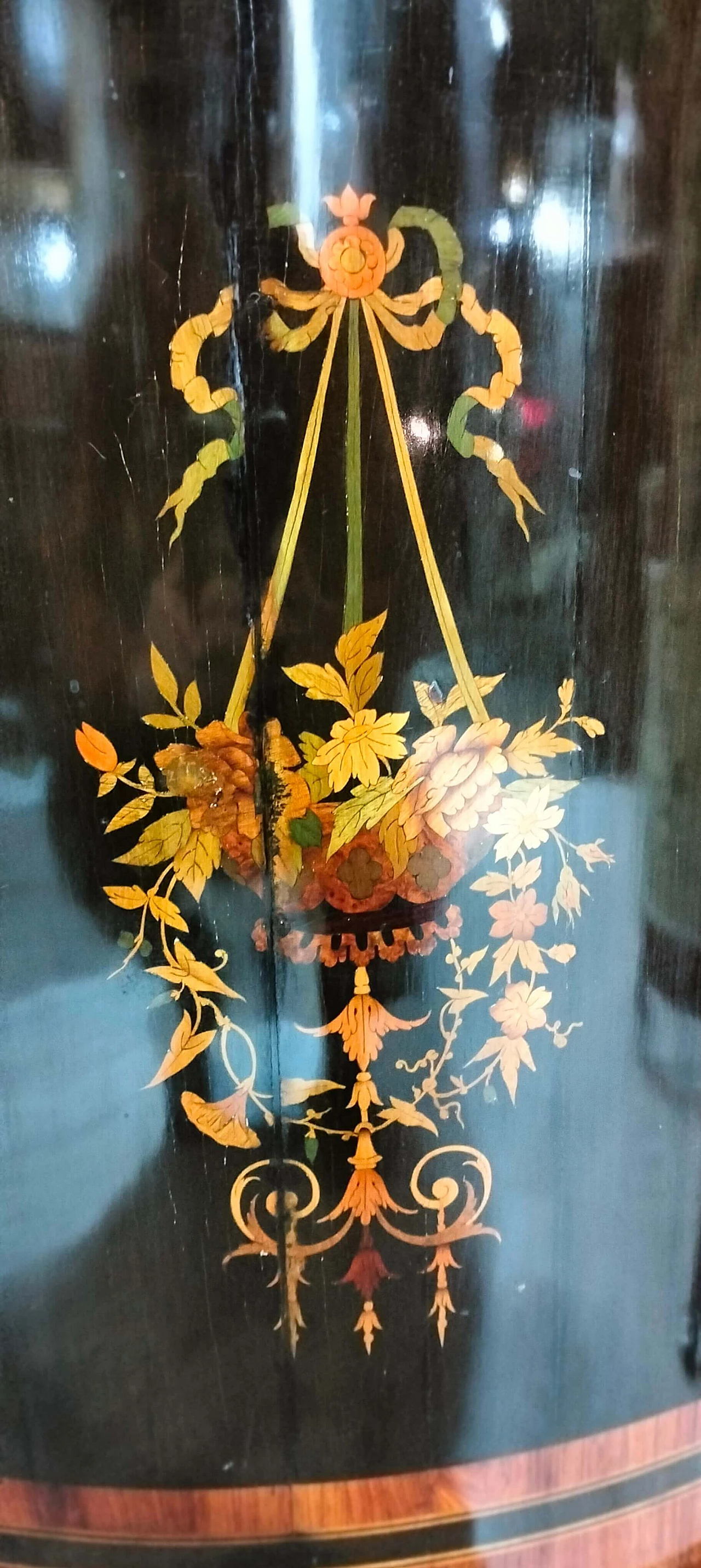 Angoliera Napoleone III in legno di rosa con intarsi in ebano, '800 5