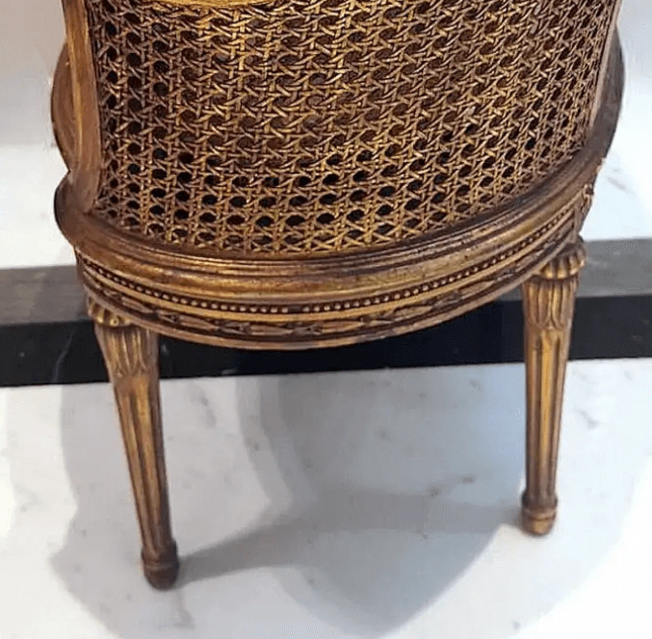 Louis XVI French chair with Vienna straw seat and back, 1950s 9