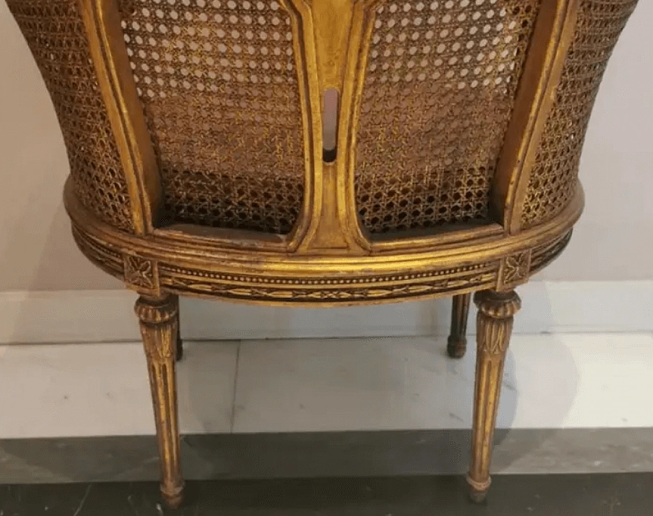 Louis XVI French chair with Vienna straw seat and back, 1950s 11