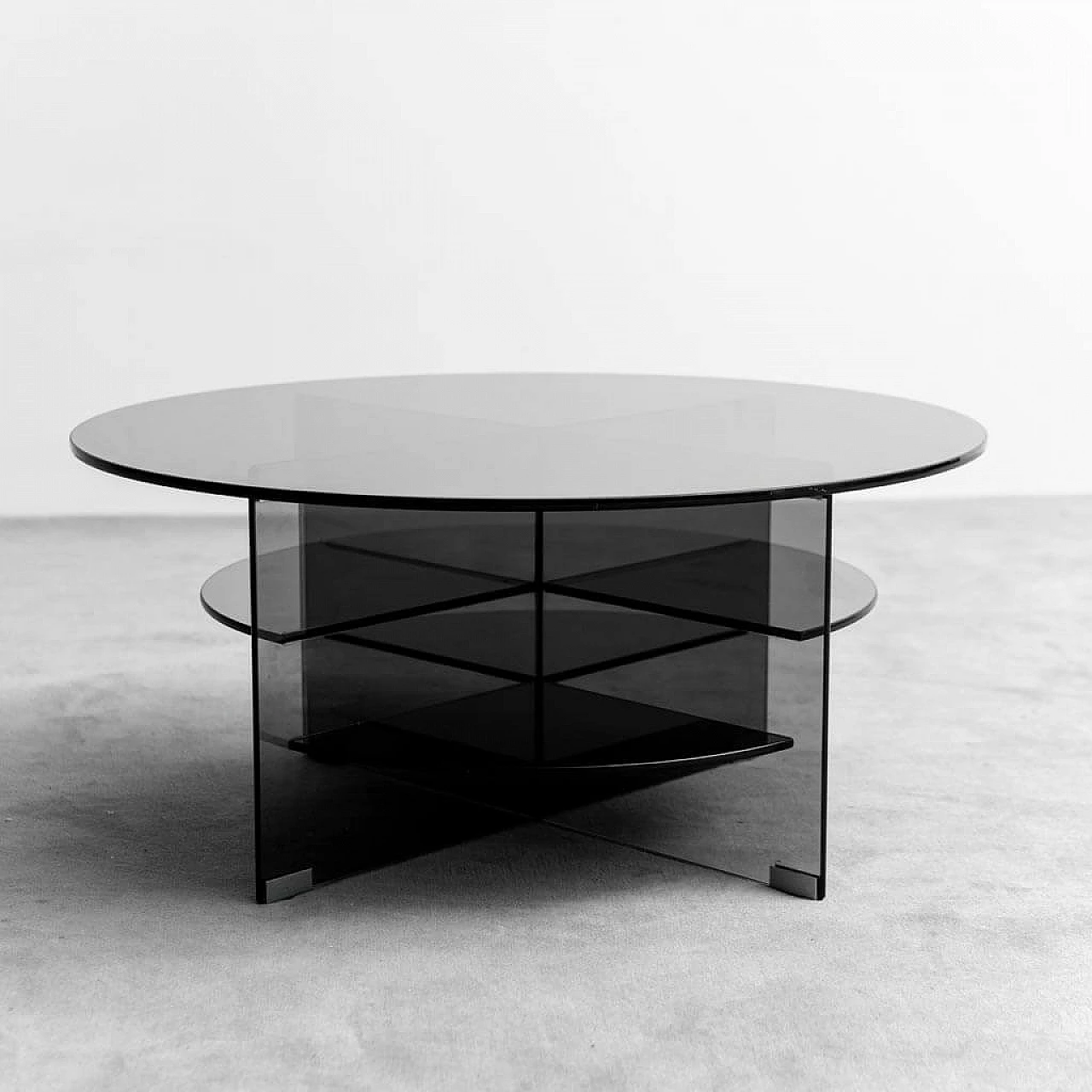 Parsol smoked glass coffee table by Guerra Masiero, 1970s 4