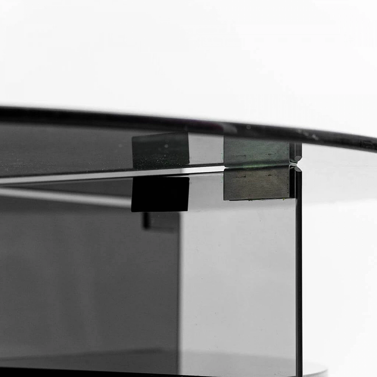 Parsol smoked glass coffee table by Guerra Masiero, 1970s 5