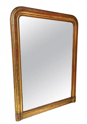 Large French wall mirror in Louis Philippe style with gold leaf frame, 19th century