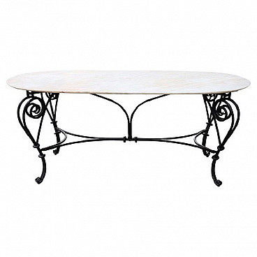 Iron and Portugal marble garden table