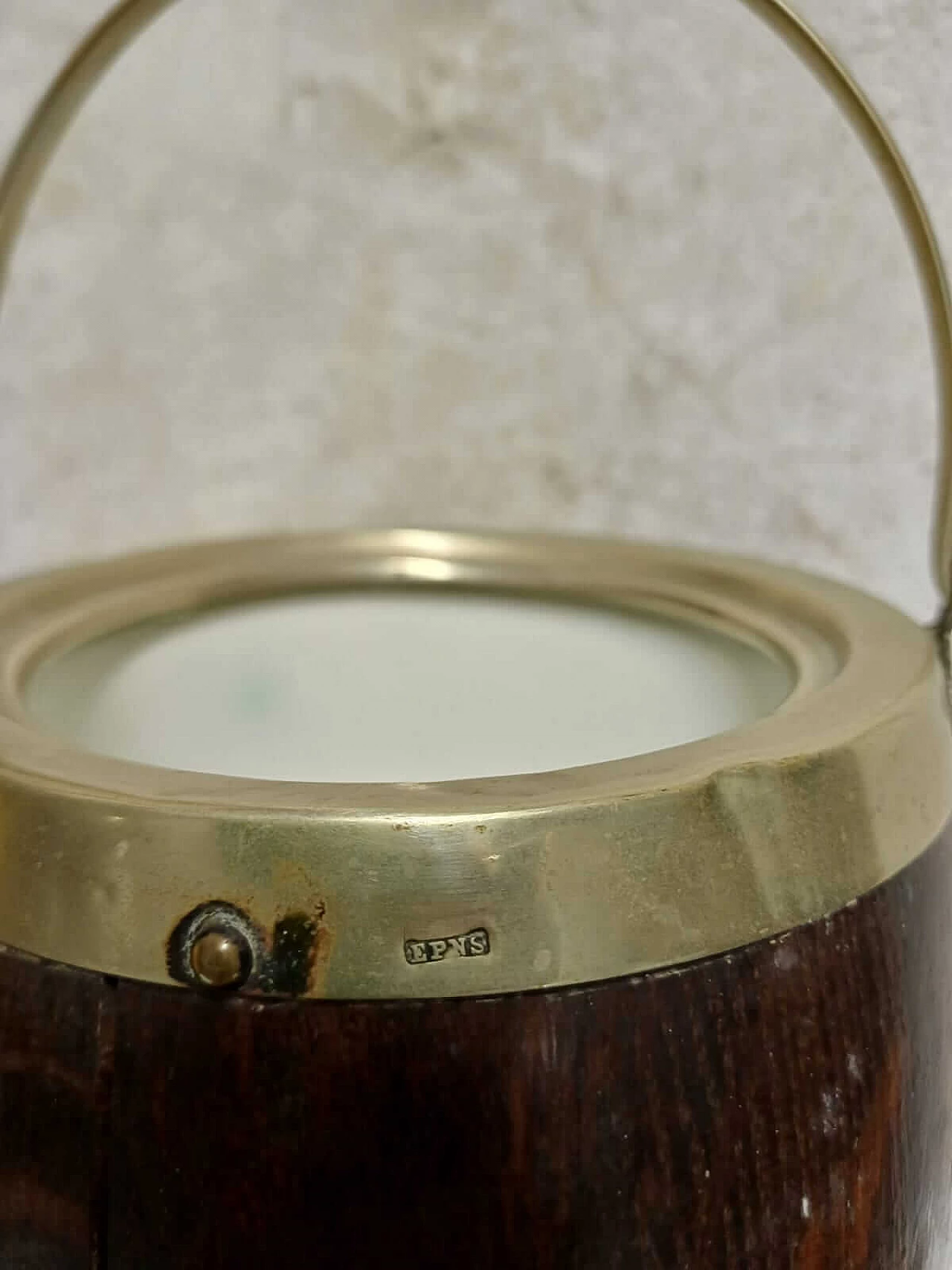 Secchiello per ghiaccio inglese in legno e metallo, anni '30 8