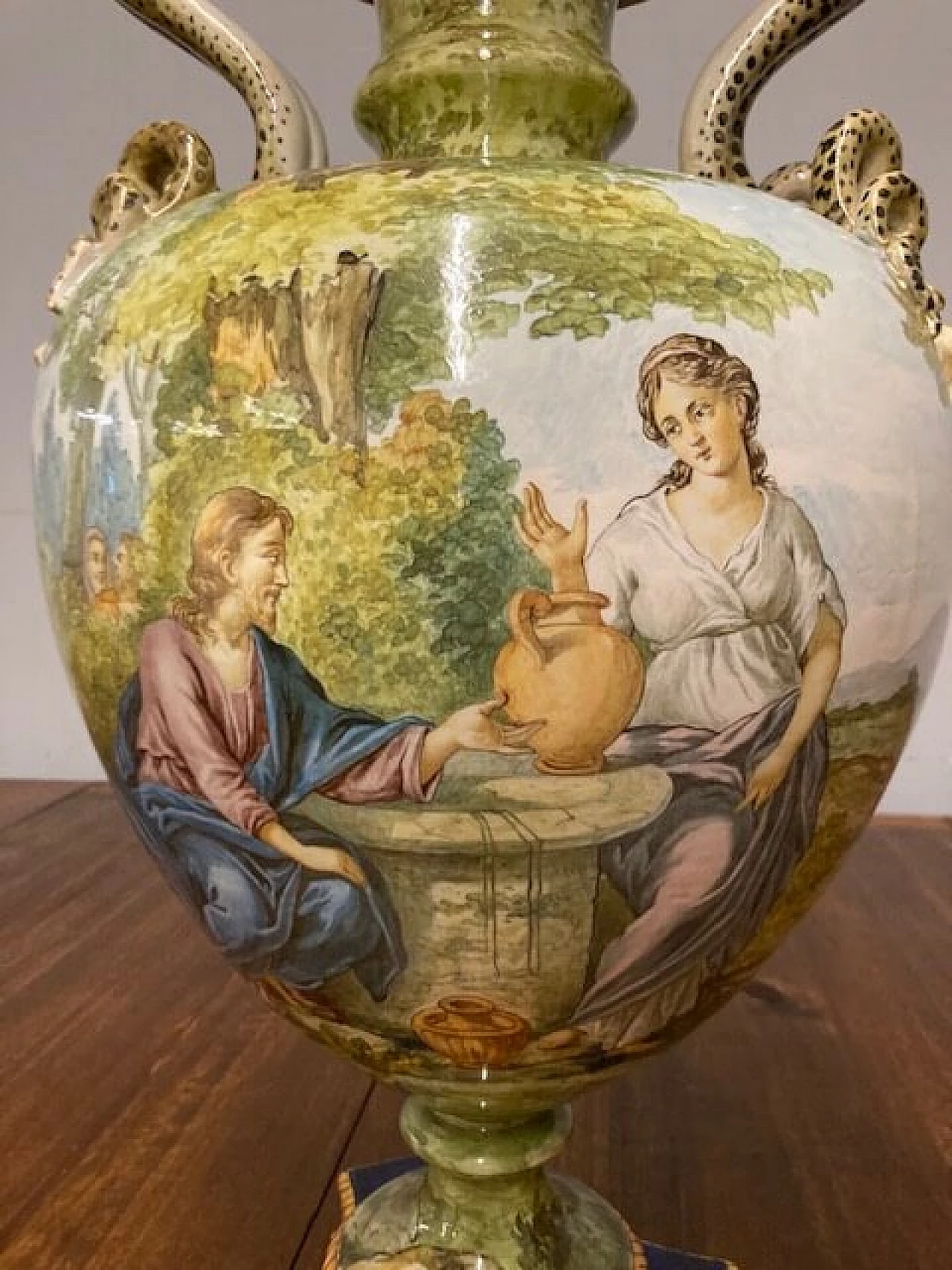 Storied vase depicting The samaritan woman at the well by Ginori, 1860 2
