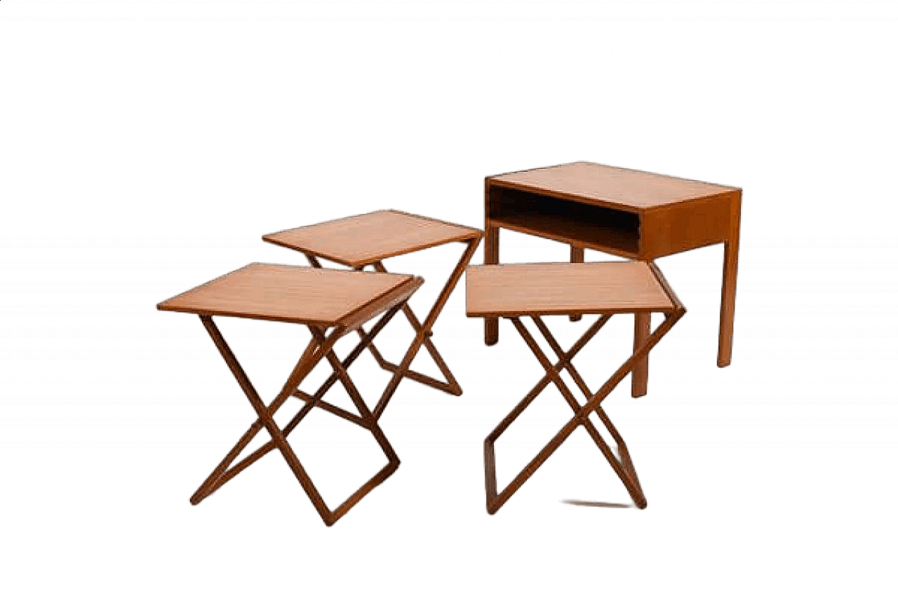3 Folding tables and case table by Illum Wikkelsø for CFC Silkeborg, 1960s 15