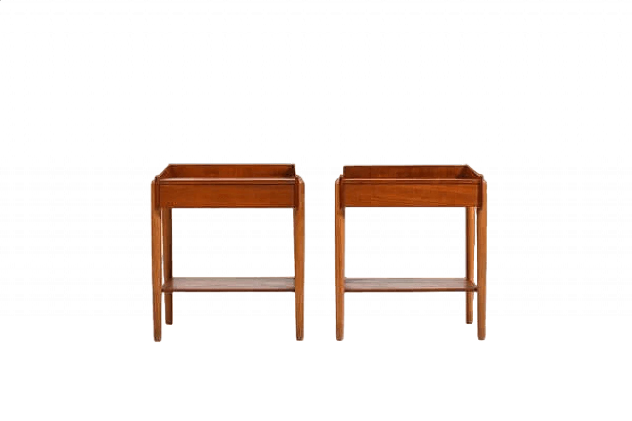 Pair of teak and oak bedside tables by Børge Mogensen for Søborg Møbelfabrik, 1950s 10