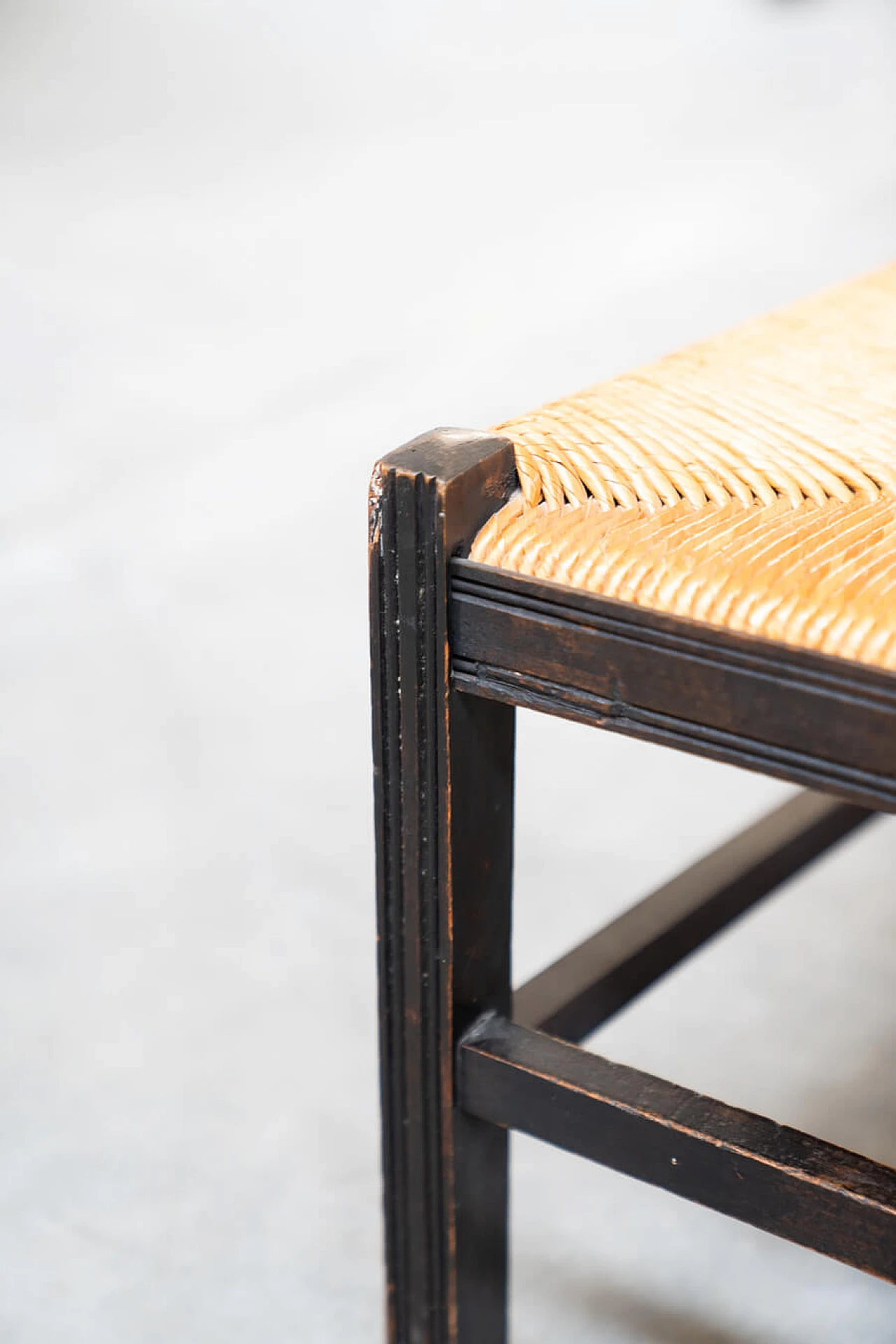 Pair of hand-woven rice straw chamber chairs, 1950s 19