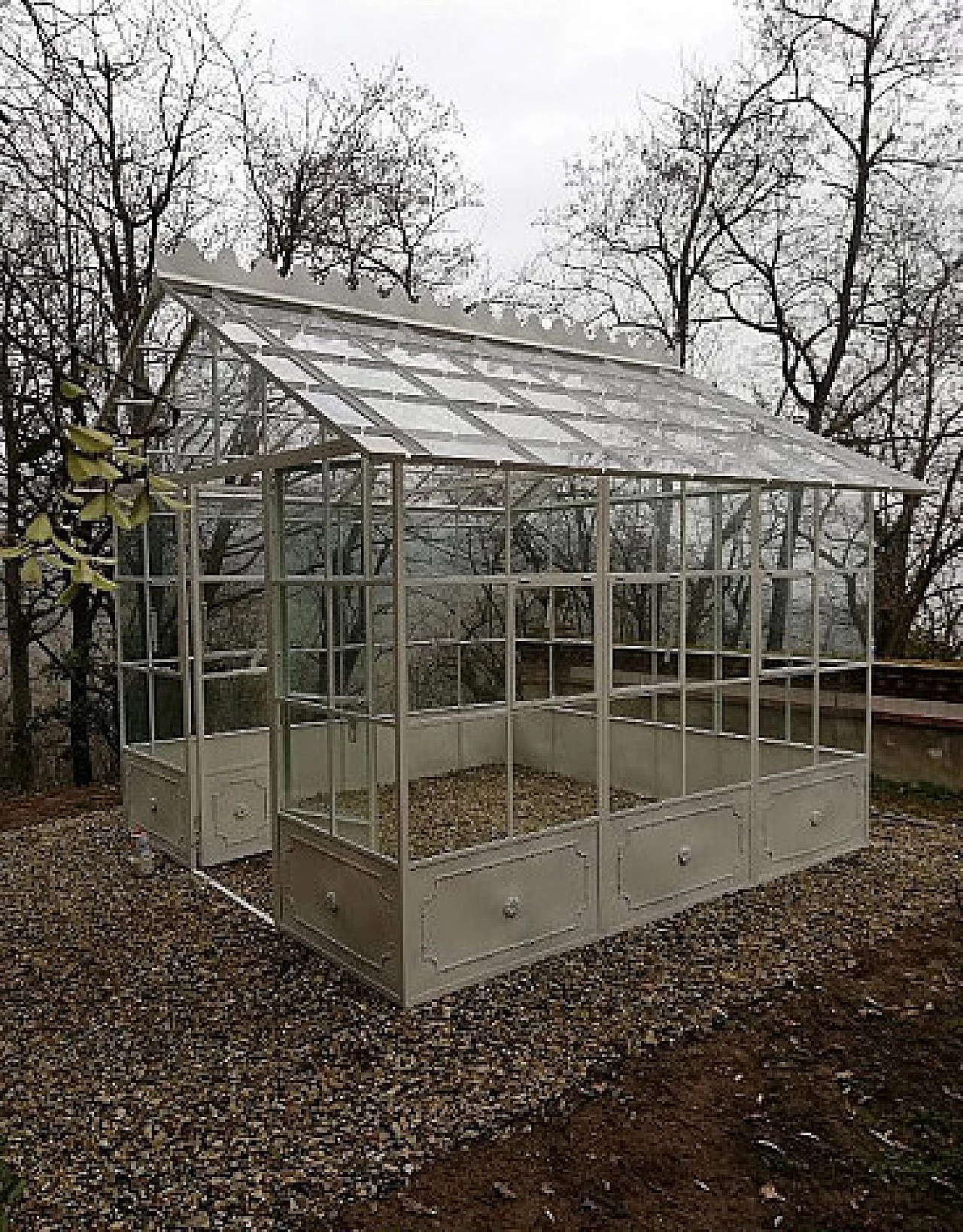 Large restored outdoor greenhouse, 1940s 7
