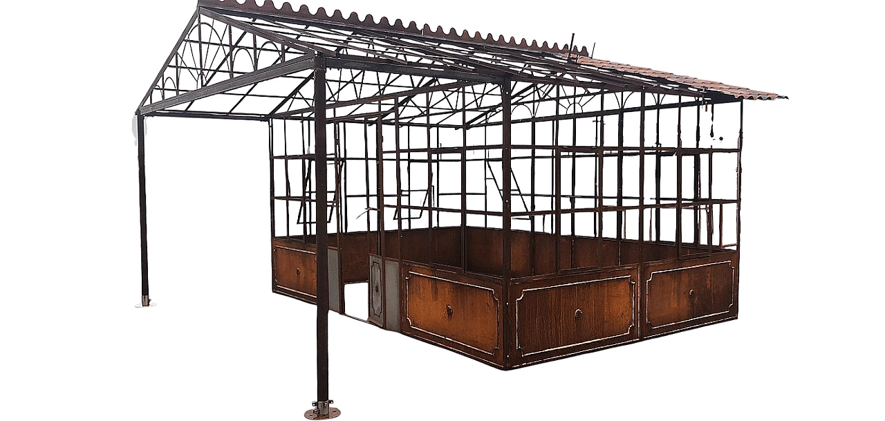 Large restored outdoor greenhouse, 1940s 8